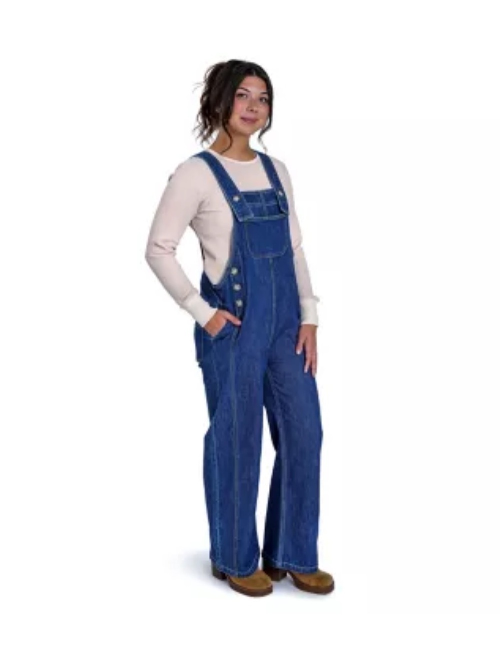 Molly Yeh Women's Easy Denim Overalls Plus Size 2X Wide leg adjustable straps - Picture 7 of 16